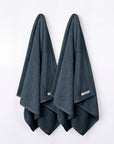 Capri 2 Piece Bath Towel Set in Charcoal