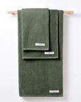 Capri 2 Piece Bath Towel Set in Khaki Green