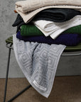 Set of 2 Roman Cotton Bath Towels 650GSM - Charcoal